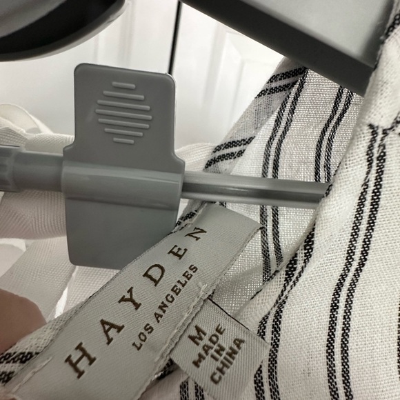 Hayden Black and White Striped Blouse with Lace Detail - Picture 2 of 5